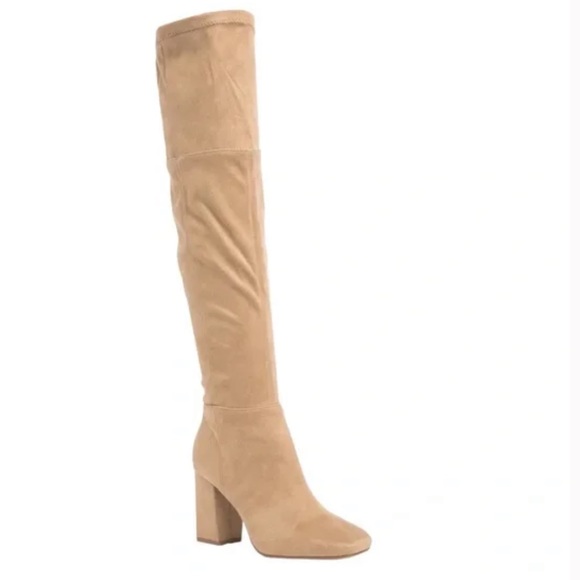 bp Shoes Beige Bp Over The Knee High Heeled Boot Poshmark